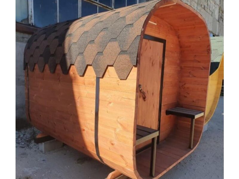 Комплект Баня Бочка Квадро 2m + терраса 0,5м, 32 мм