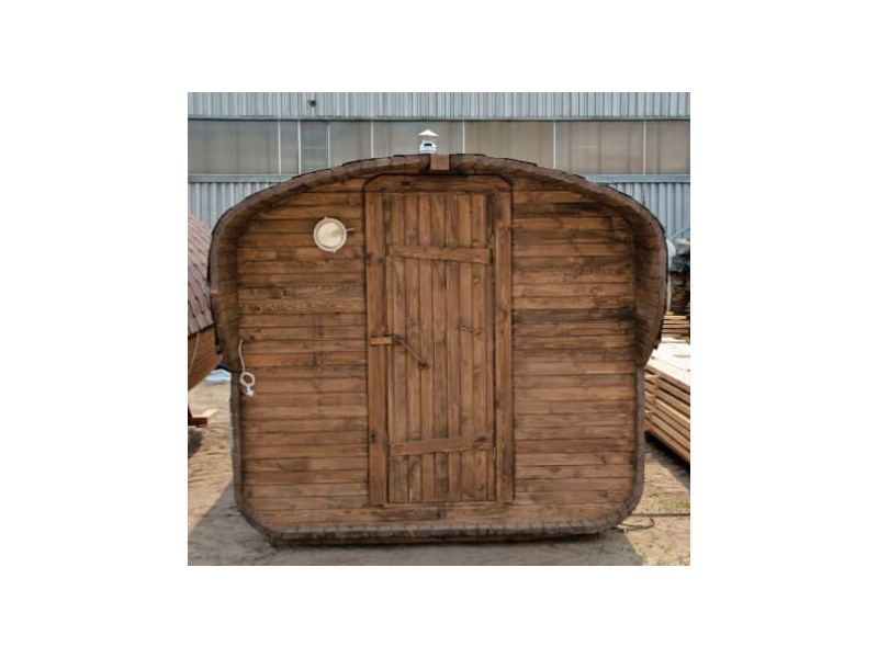 Комплект Баня Бочка Квадро с предбанником 3m + козырёк 0,5m, 43 мм