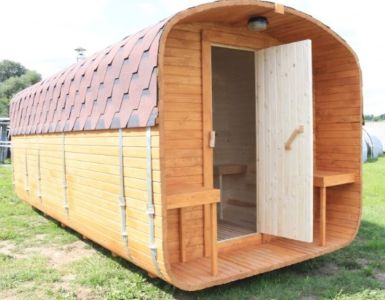 Комплект Баня Бочка Квадро с предбанником 4m + терраса 0,5m, 43 мм