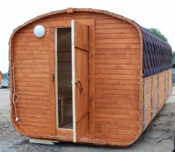 Комплект Баня Бочка Квадро с предбанником и моечной 5m, 43 мм