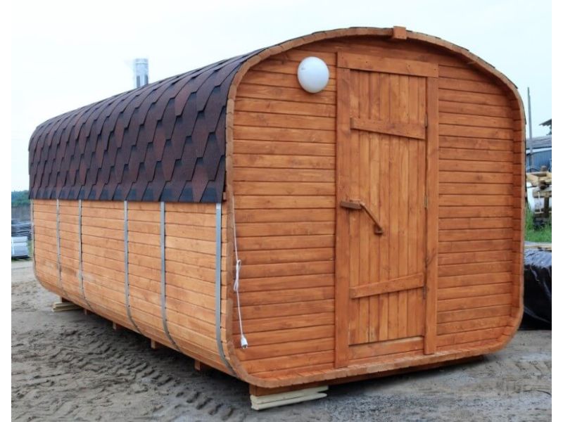 Комплект Баня Бочка Квадро с предбанником и моечной 5m, 43 мм