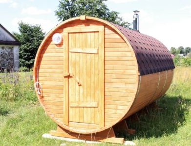 Комплект Баня Бочка круглая с предбанником 4m, 32 мм