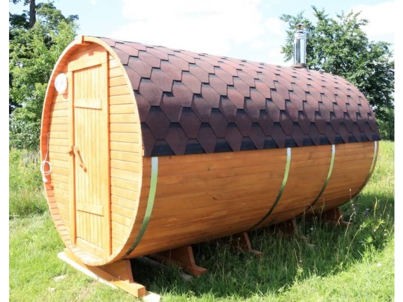 Комплект Баня Бочка круглая с предбанником 4m, 32 мм