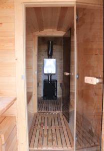 Комплект Баня Бочка круглая с предбанником и моечной 5m + козырёк 0,5м, 43 мм