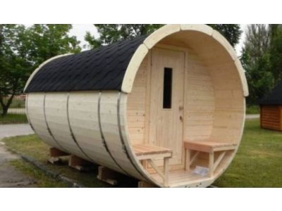 Комплект Баня Бочка круглая с предбанником и моечной 5m + терраса 0,5м, 43 мм
