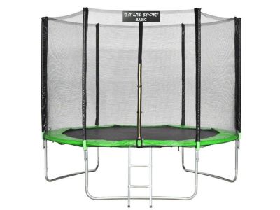 Батут Atlas Sport 312см (10ft) (3 ноги) с внешней сеткой и лестницей