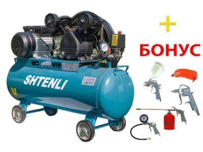 Компрессор Shtenli 80-2 PRO (80 л. 2,5 кВт. 2 цилиндра)